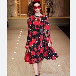 NWOT Dolce&gabbana Sicily bag print dress size 38
